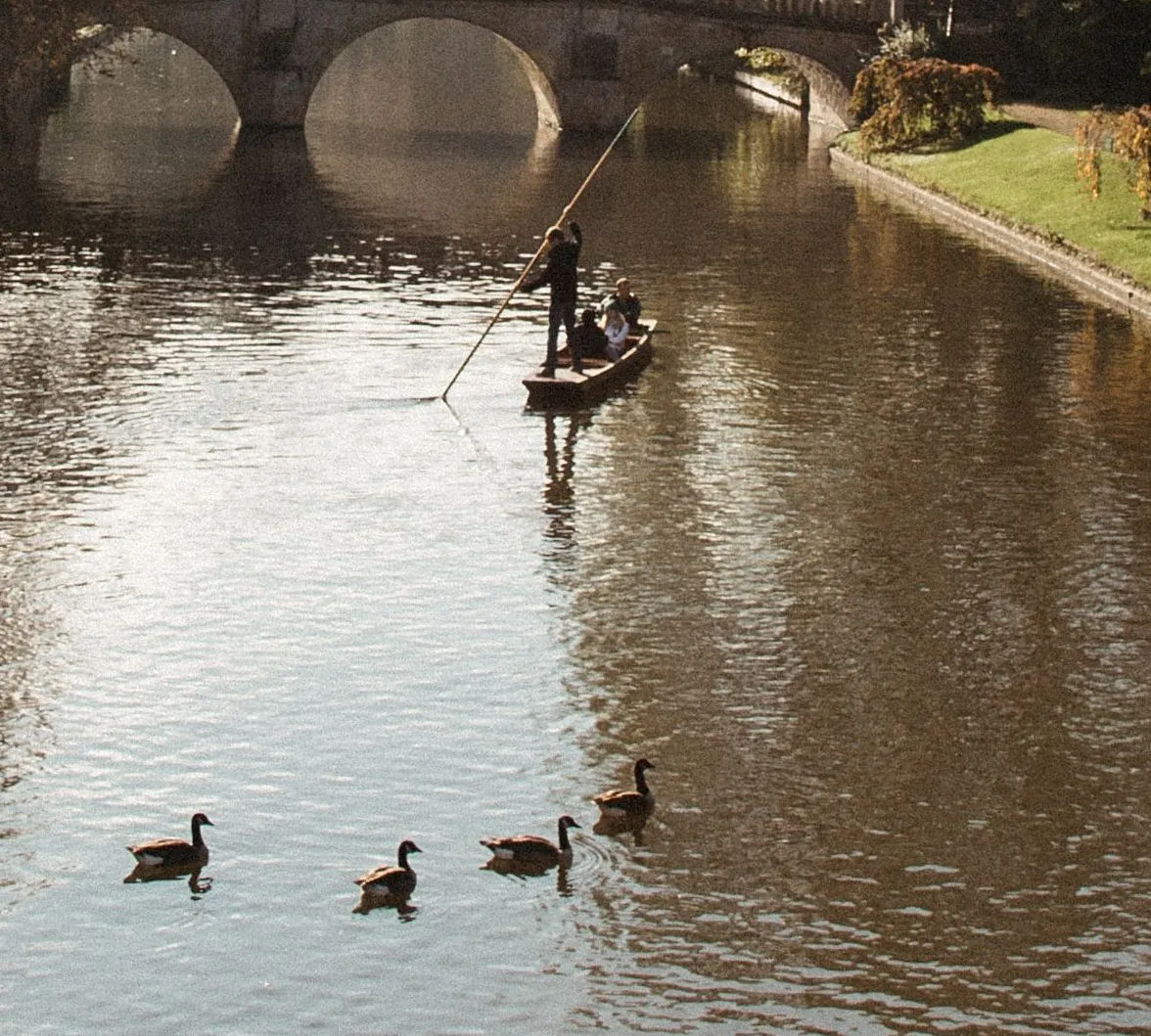 A punt on the River Cam in Cambridge